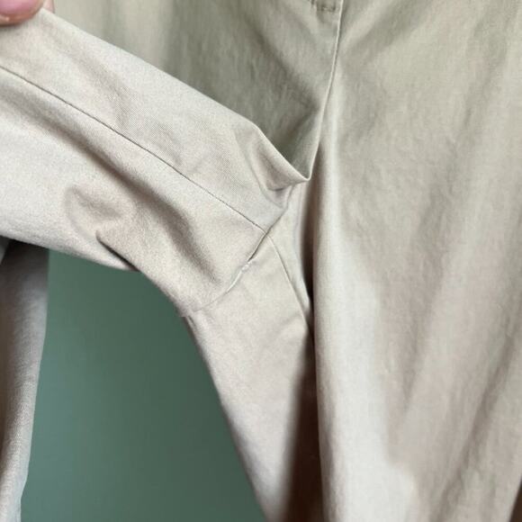 Talbots Women's Beige Perfect Crop Pants with Button Hem Detailing, Size 12 - Picture 7 of 9